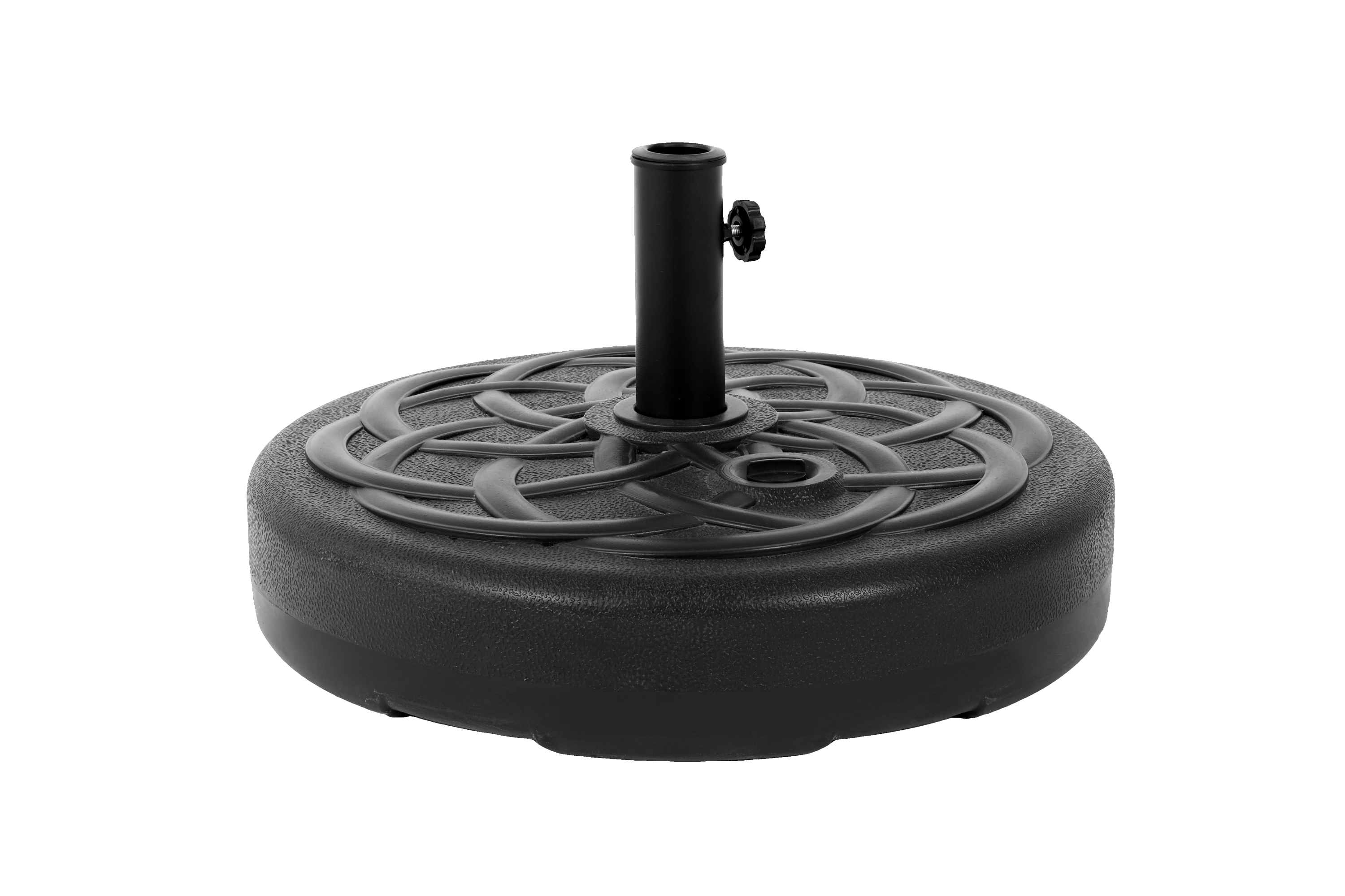 Patio Umbrella Base, Fillable with Sand or Water, Fits 1.5–1.89 In Poles, Black