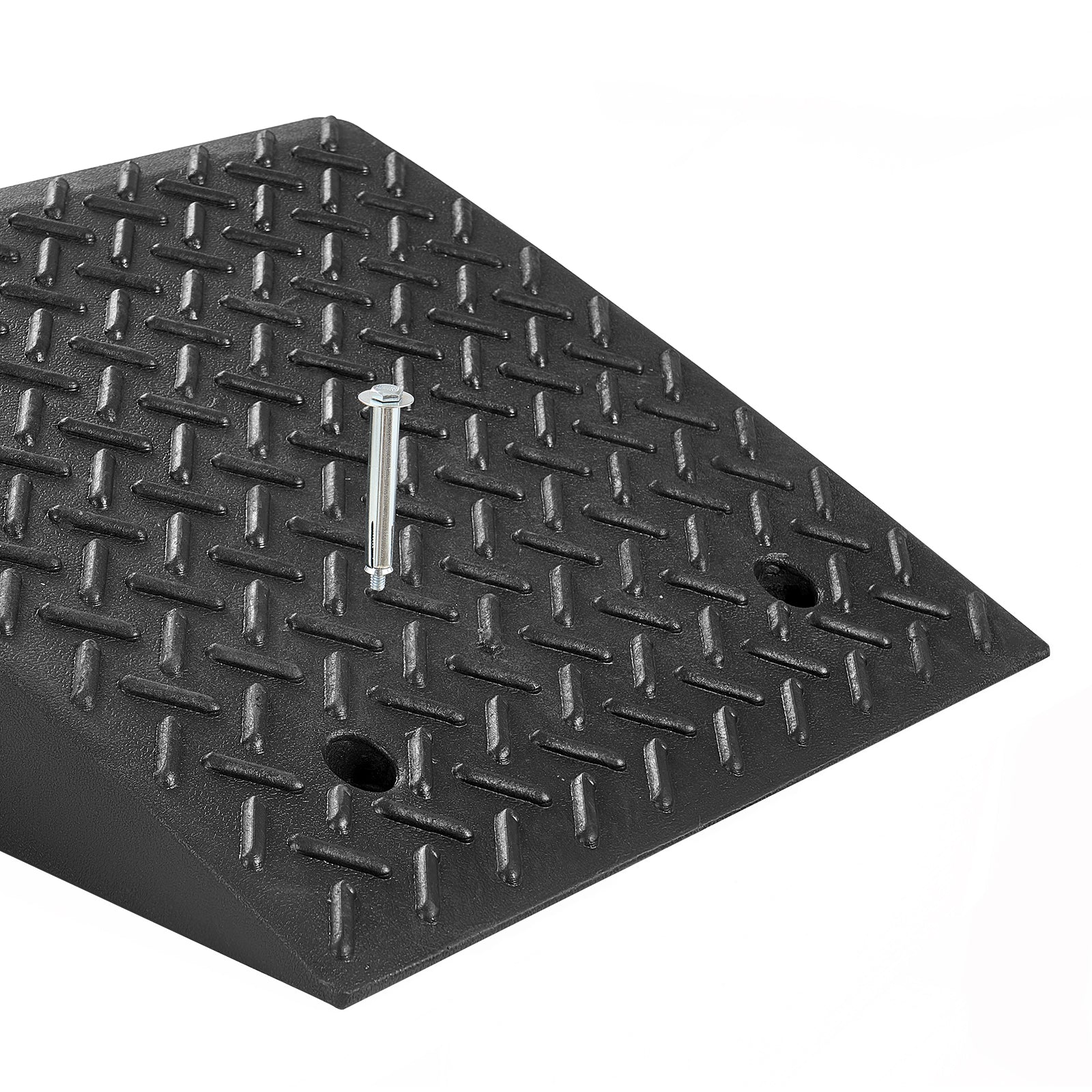 Driveway Curb Ramp, 7000 lbs Load Capacity, 7 Inches Rise Height Heavy Duty Curbside Bridge Ramp with Drainage Tank for Wheelchairs, Strollers, Motorcycles, Cars, Lawn Mowers & Trailers, 2 Pack