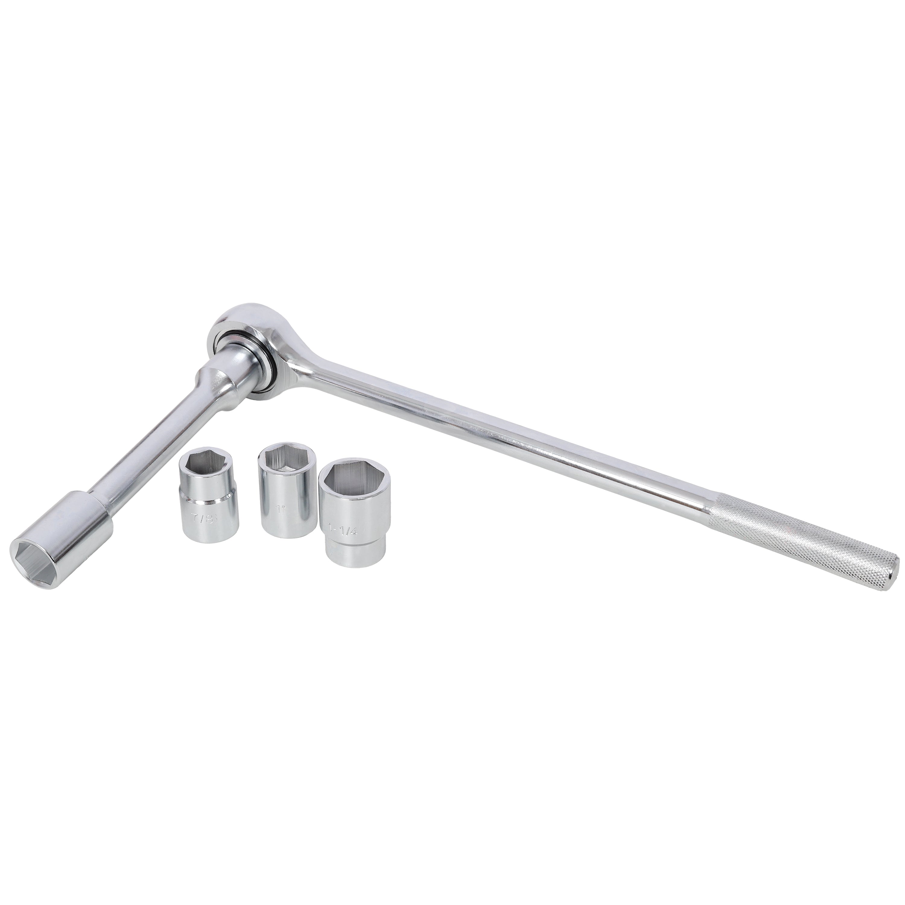 21‑Piece 3/4" Drive SAE Socket Set — 6‑Point, 7/8" to 2", with Ratchet & Breaker Bar, Red Case