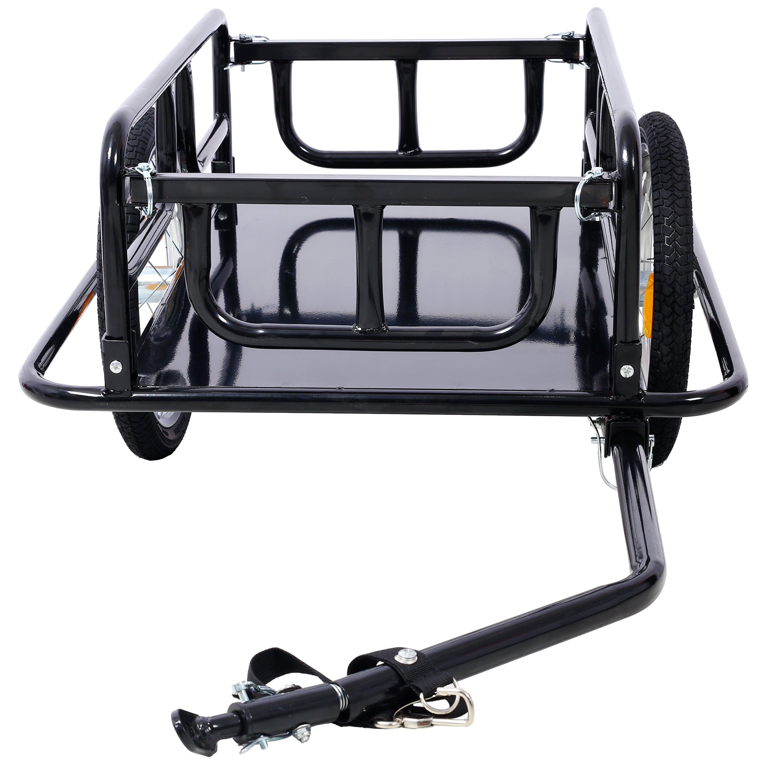 Foldable Bike Cargo Trailer with Universal Bike Hitch, Bicycle Wagon Trailer with 16" Wheels & Reflectors, Large Loading Bike Trailer Storage Cart