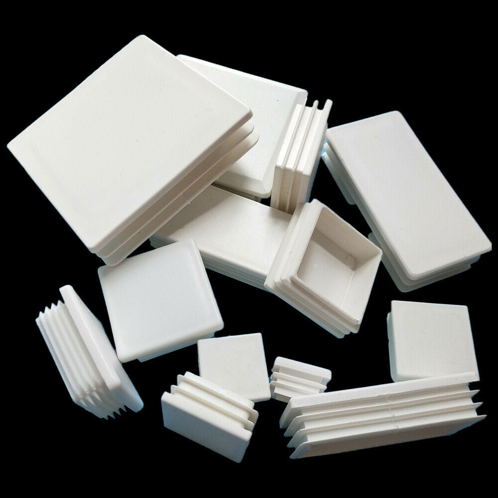 White Plastic Rectangle/Square/Round Blanking End Caps Tube
