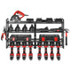 Power Tool Organizer Wall Mount – 4-Layer Storage Rack with 8 Drill Holders & Screwdriver Holder for Garage, Workbench, Workshop