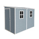 4x8 ft Resin Storage Shed with Floor & Two Windows, Gray