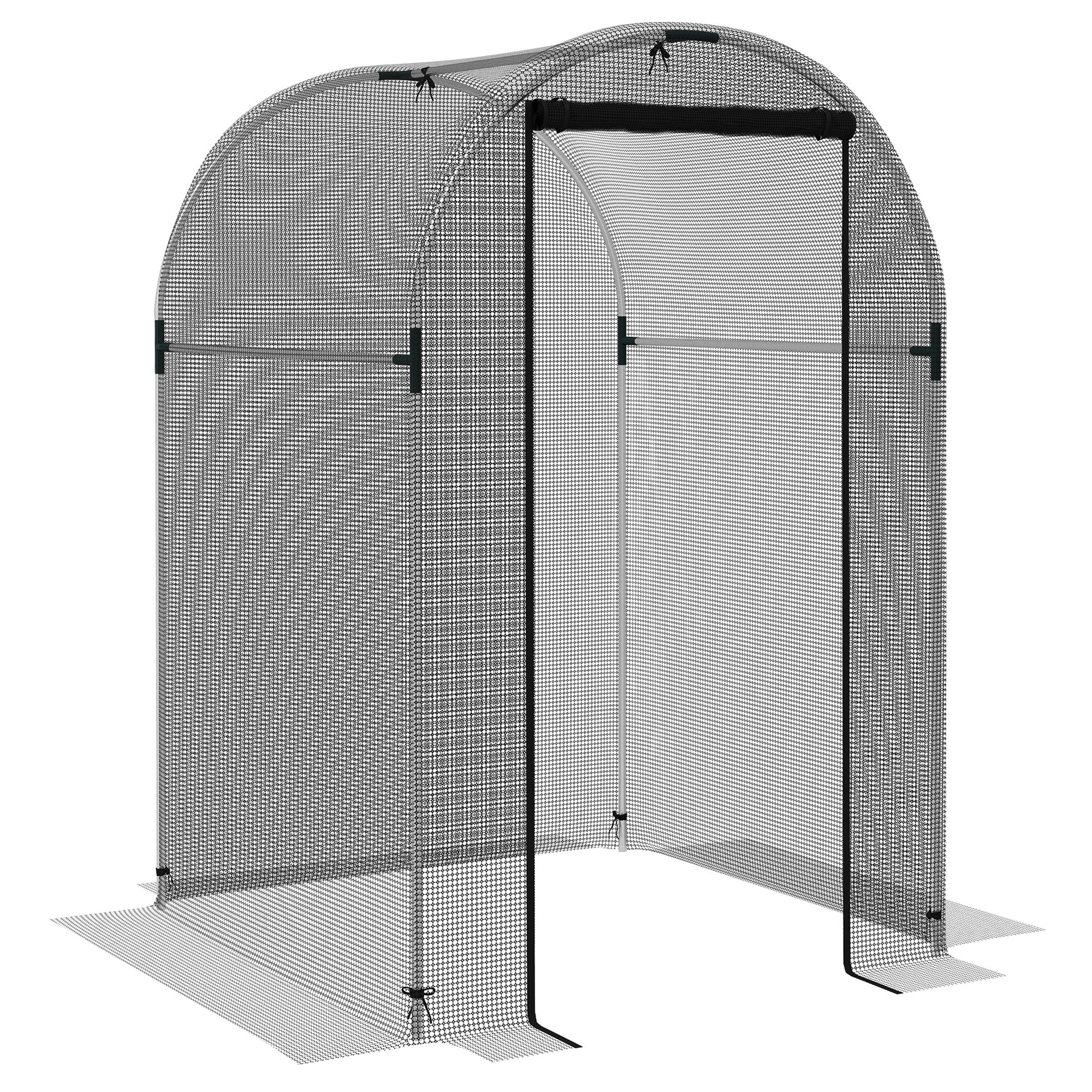 4' x 4' Crop Cage, Plant Protection Tent with Zippered Door and Galvanized Steel Frame, Fruit Cage Netting Cover for Garden, Yard, Lawn, Black