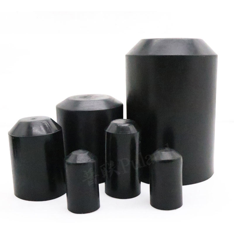 Black heat shrink end caps (13mm-130mm) 2:1 ratio, 35KV rated—adhesive lined for secure sealing