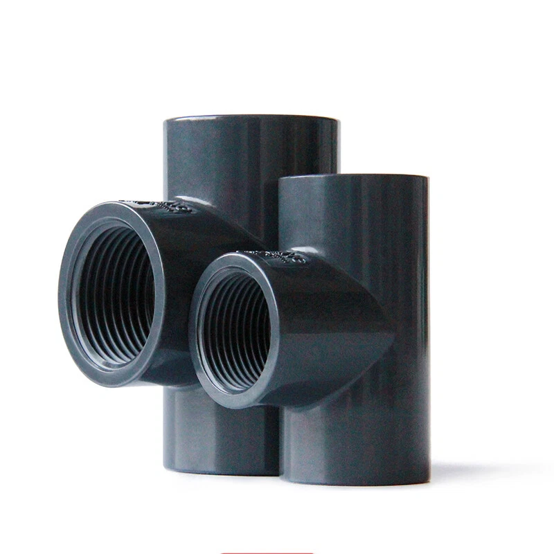 PVC Pipe Fittings Tee Socket 1 2" -2" BSP Threaded T Type Solvent Weld 3-Way