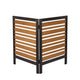 2‑Panel Solid Wood Outdoor Privacy Screen — 38" W x 42" H, Black & Gold, AC Fence & Trash Can Enclosure