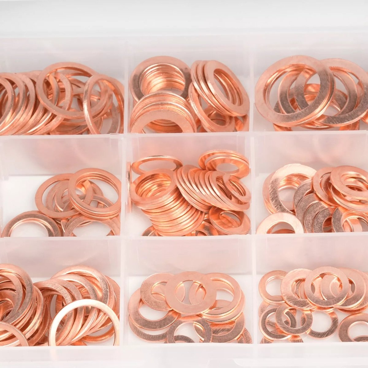 300Pcs Flat Ring Copper Sealing Washers Assortment Set M5 M6 M8 M10 M12 M14 M16 - HomeDIYer