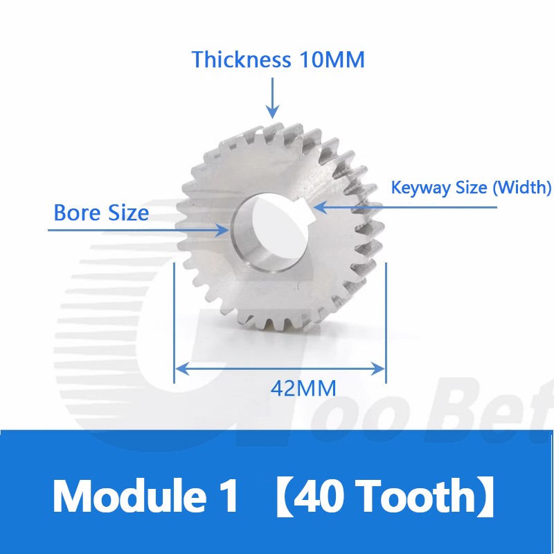 Spur Gear Module 1 Stainless Steel 12-120 Tooth Motor Pinion Flat Gear Precision