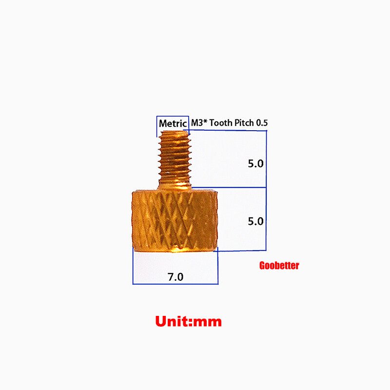 M3×5mm Flat Head Color Knurled Thumb Screws – Aluminum Hand Tighten Grip Knob Bolt (10 Colors) - HomeDIYer