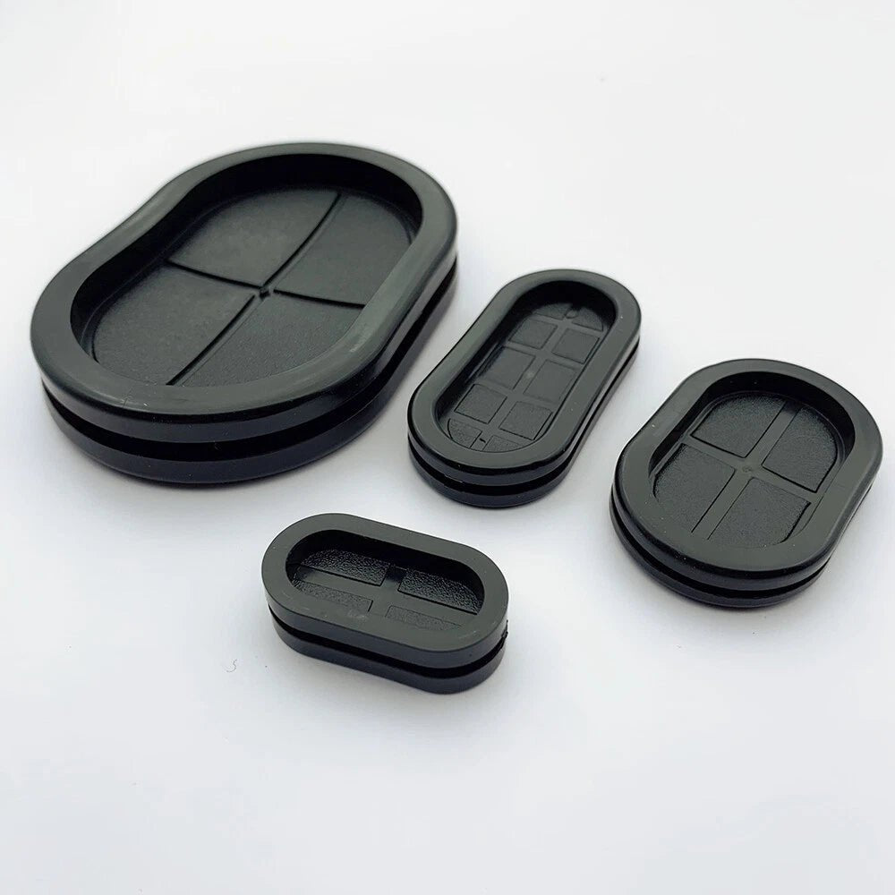 Oval Blanking Blind Rubber Wiring Grommet Dual Sided Closed Cable Hole Plug Bung - HomeDIYer