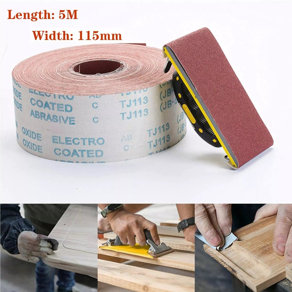 4.5" 115mm 60 - 400Grit Hook and Loop Sandpaper Roll Velour Pads Sanding Strips - HomeDIYer