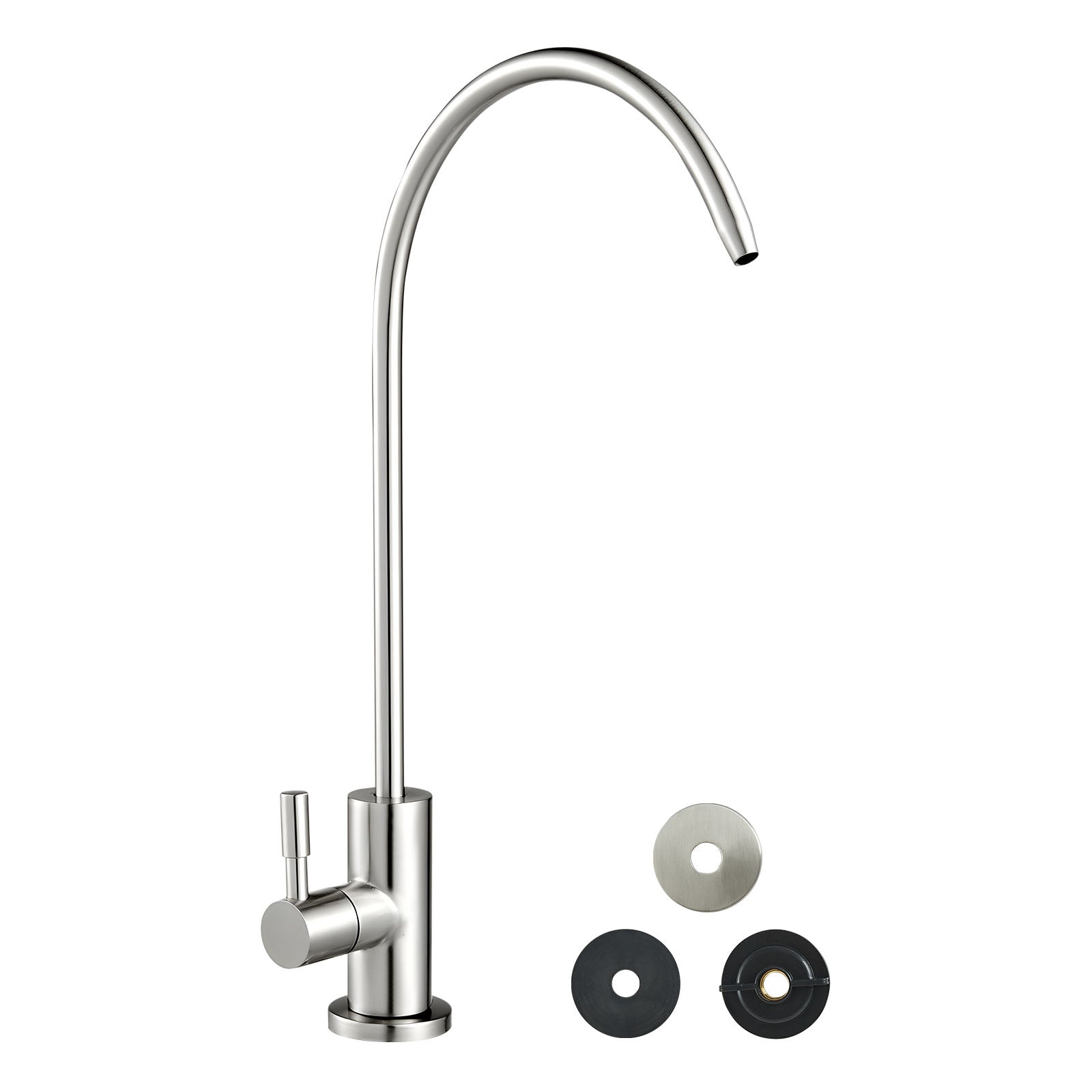 Stainless Steel Faucet, Lead-Free Drinking Water Faucets, Reverse Osmosis Faucet with Solid Brass Valve, High Arch Filtered Water Faucets For Kitchen Sink, Bar Counter, Cafe Shop, Brushed Nickel