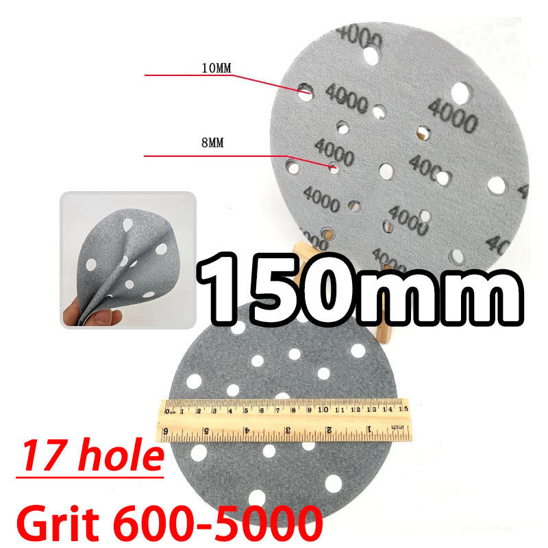 150mm Wet and Dry Sanding Discs 6 inch Sandpaper Hook and Loop Pads 17 Hole