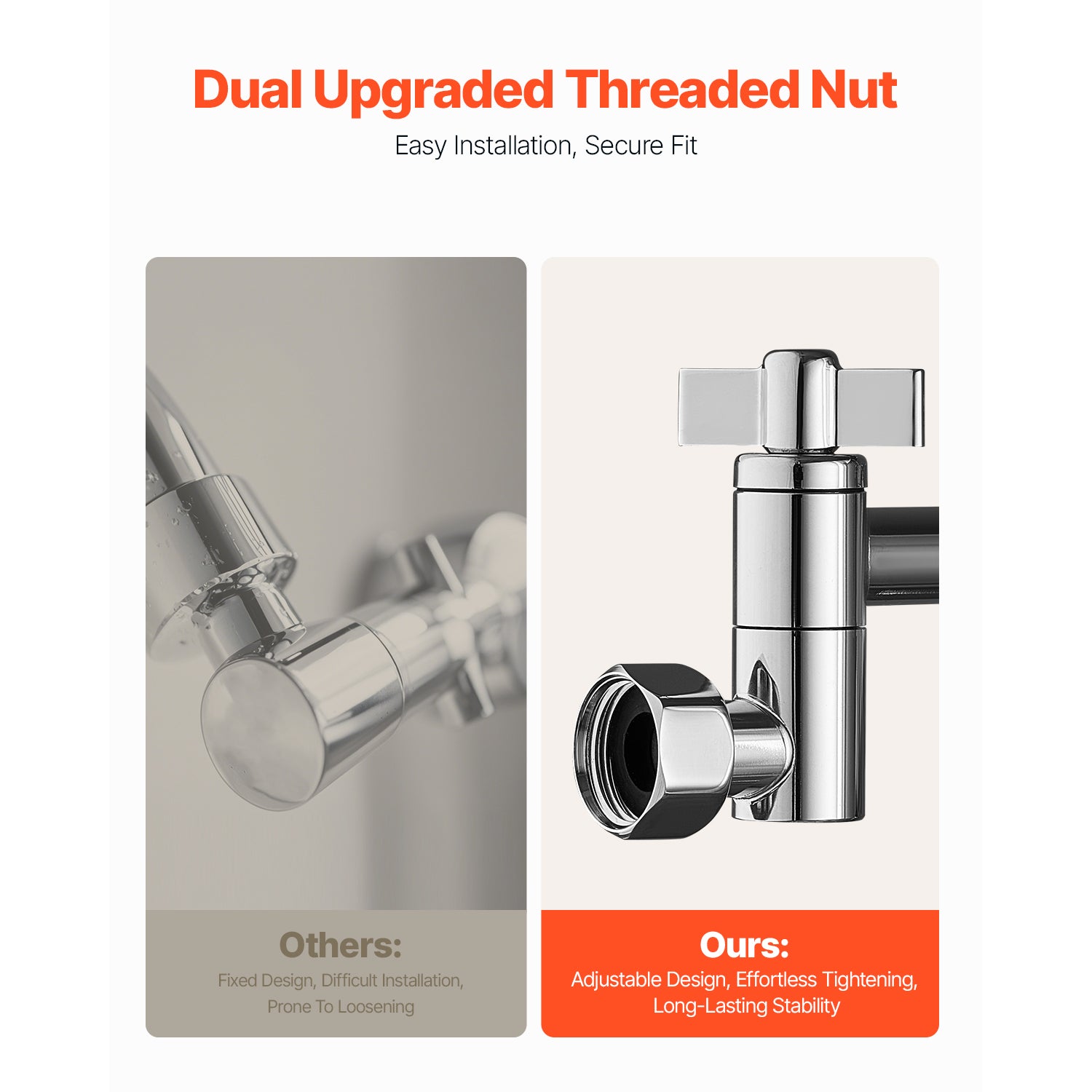 11” Adjustable Shower Arm Extension – 360° Swivel, G1/2 Universal Fit, Chrome