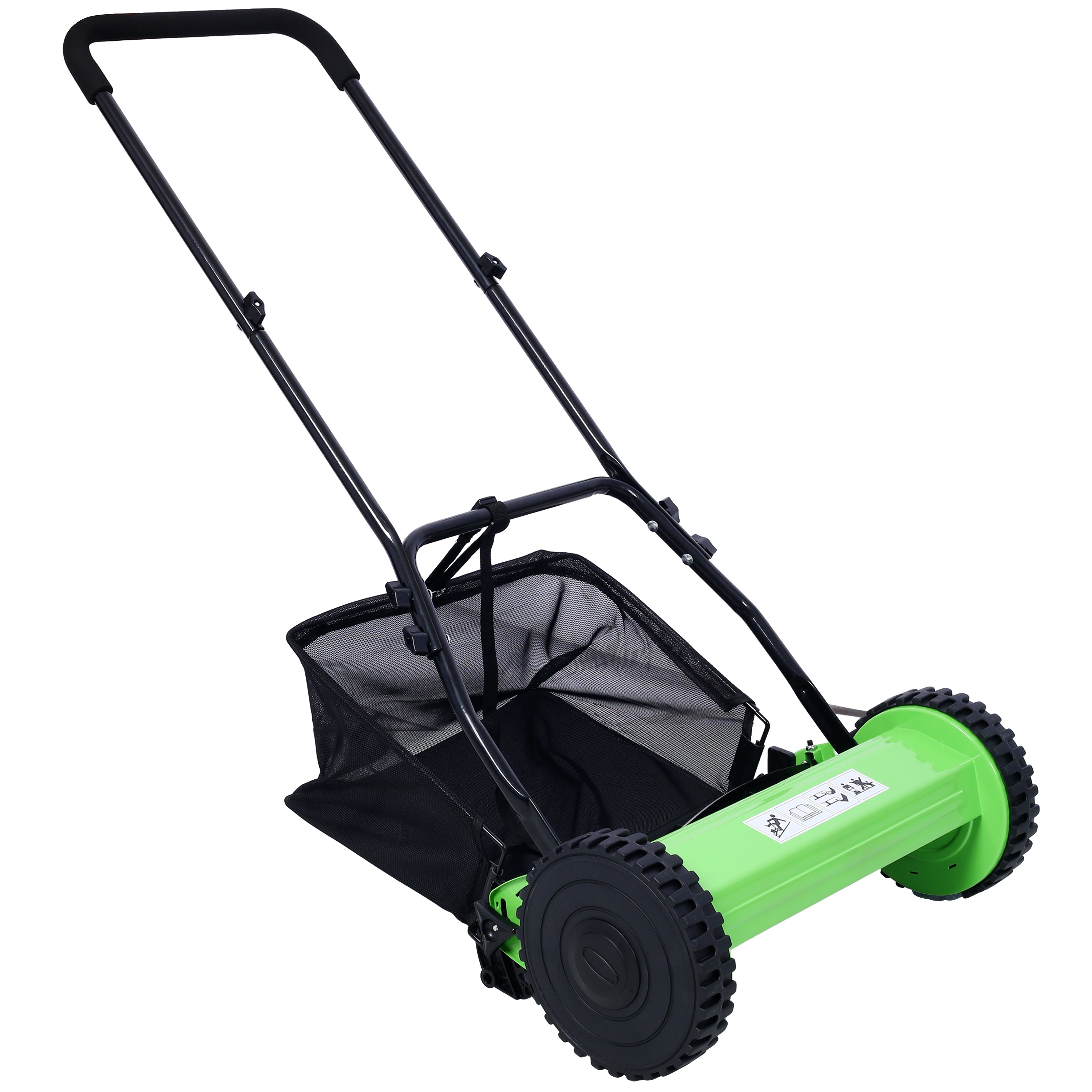 16-Inch 5-Blade Push Reel Lawn Mower with Grass Catcher, BLUE COLOR