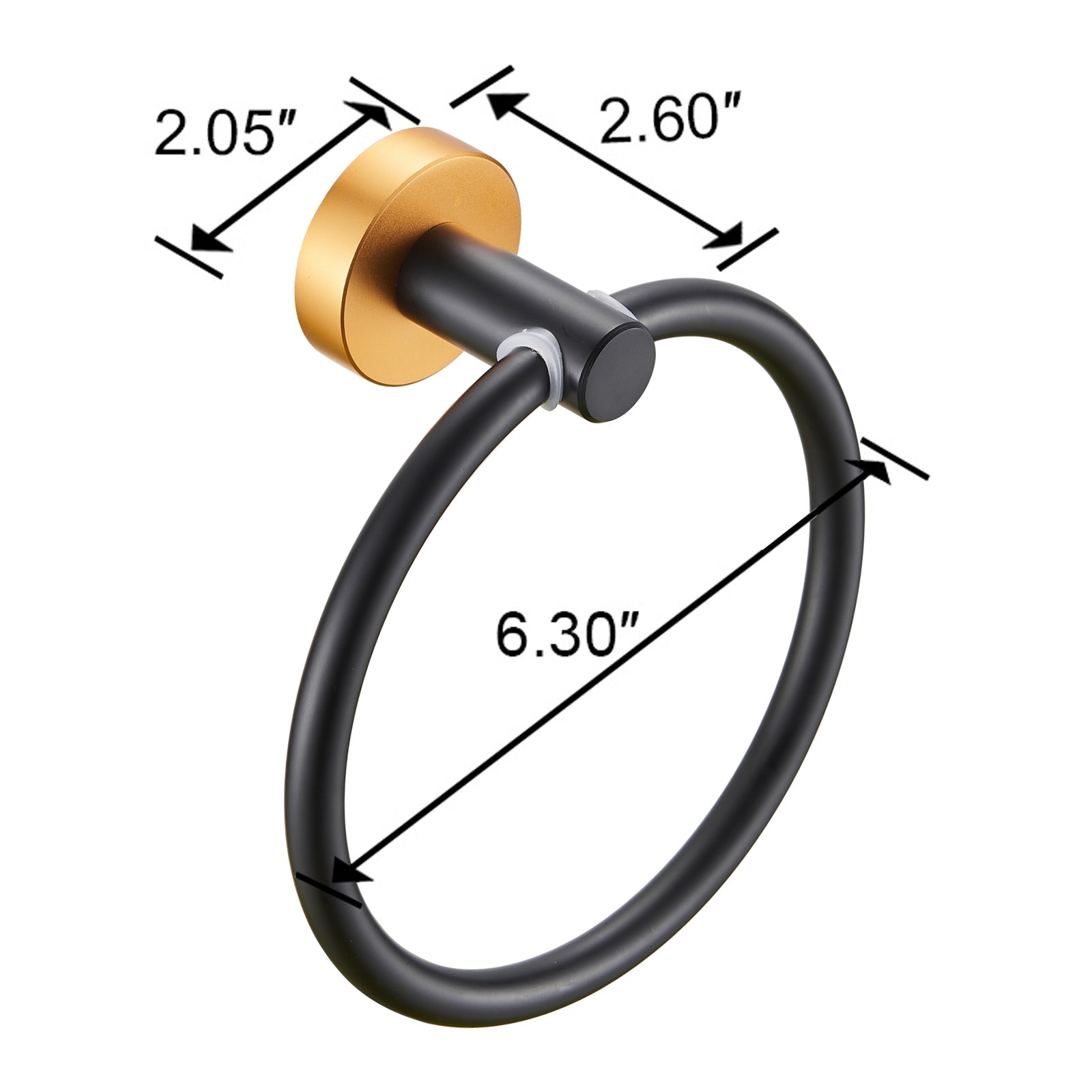 Adjustable 3-Piece Bathroom Hardware Set – Black Gold Towel Bar 16-27”, Towel Ring & TP Holder