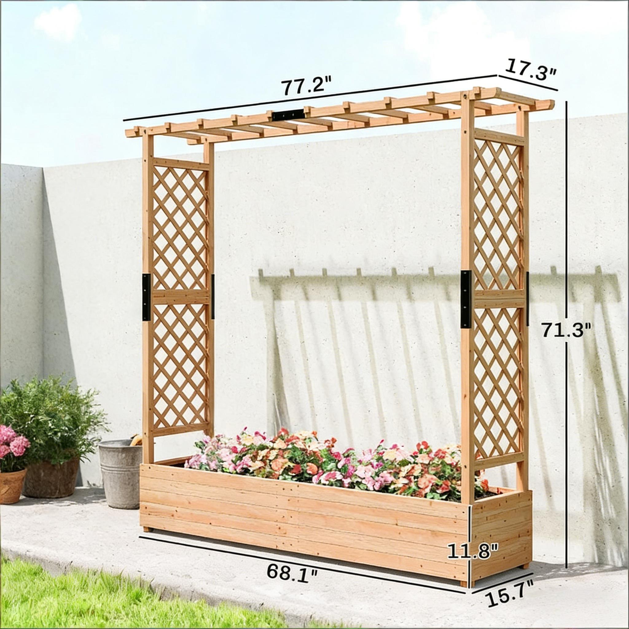 Trellis Planter Box,Wooden Planter Box