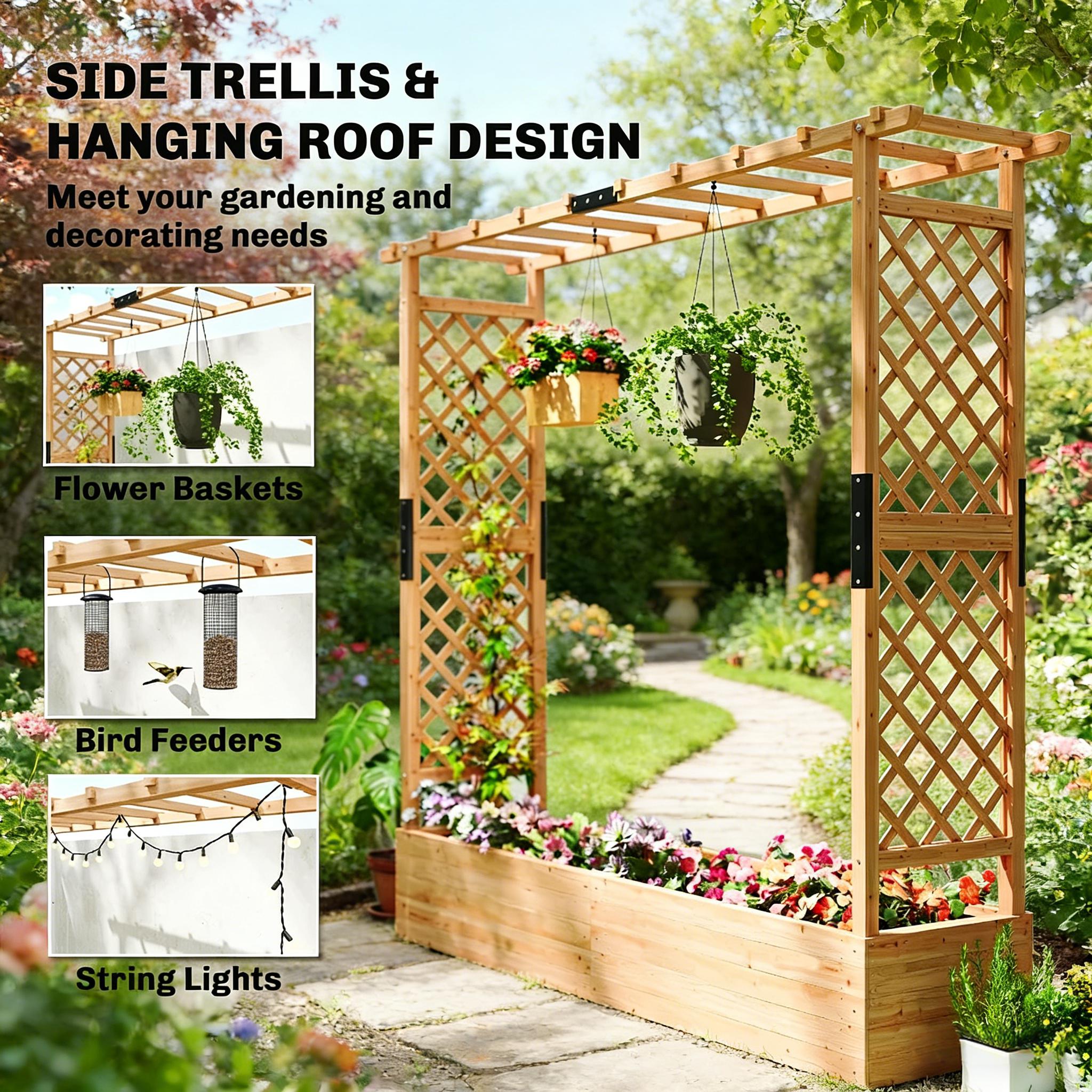 Trellis Planter Box,Wooden Planter Box