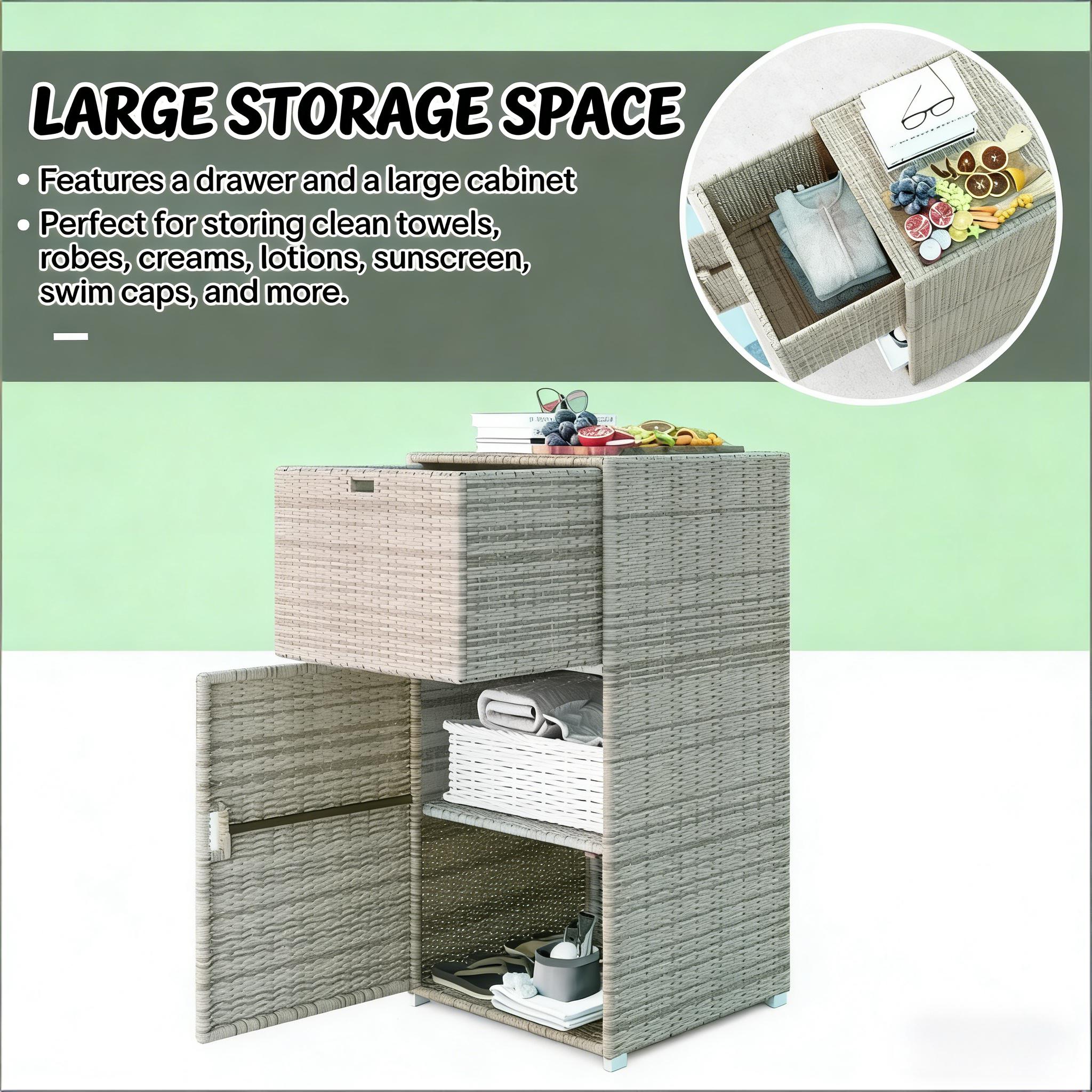 Outdoor Pool Storage,Towel Rack,Outdoor Storage Cabinet