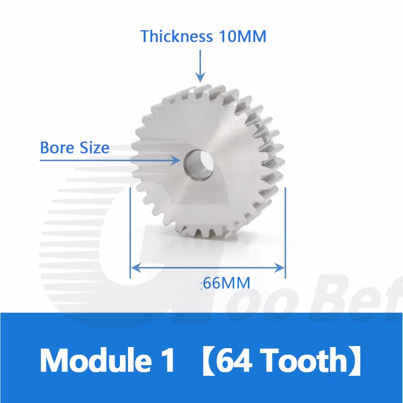Spur Gear Module 1 Stainless Steel 12-120 Tooth Motor Pinion Flat Gear Precision