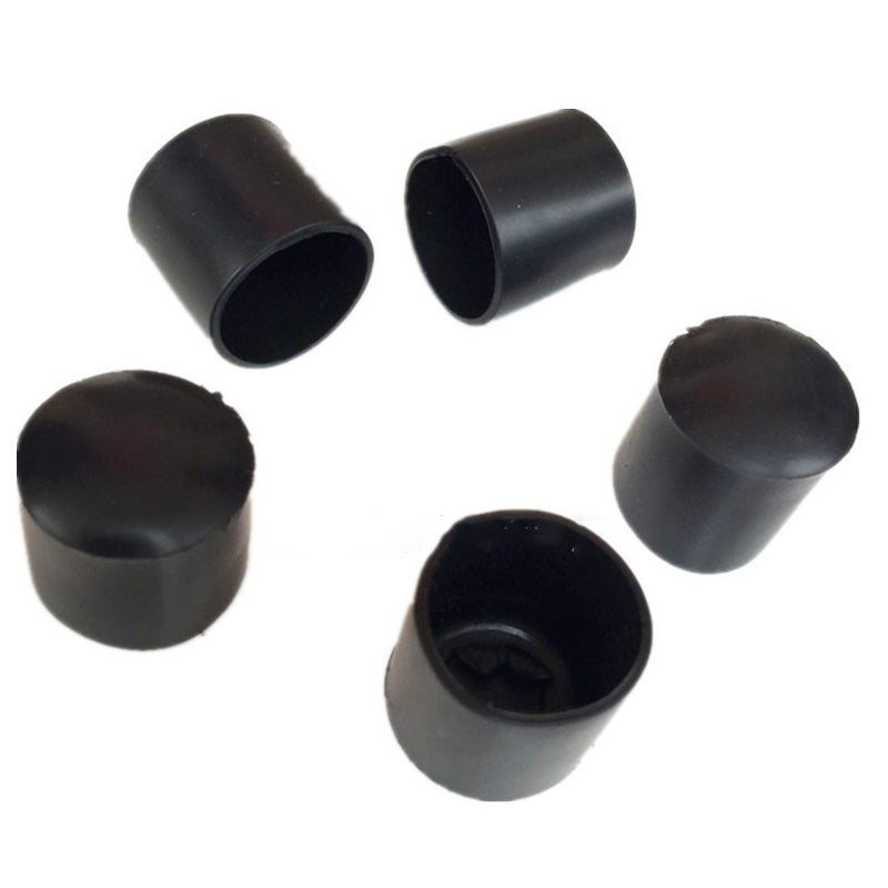 Material close-up showing texture difference between PVC and raw rubber end covers