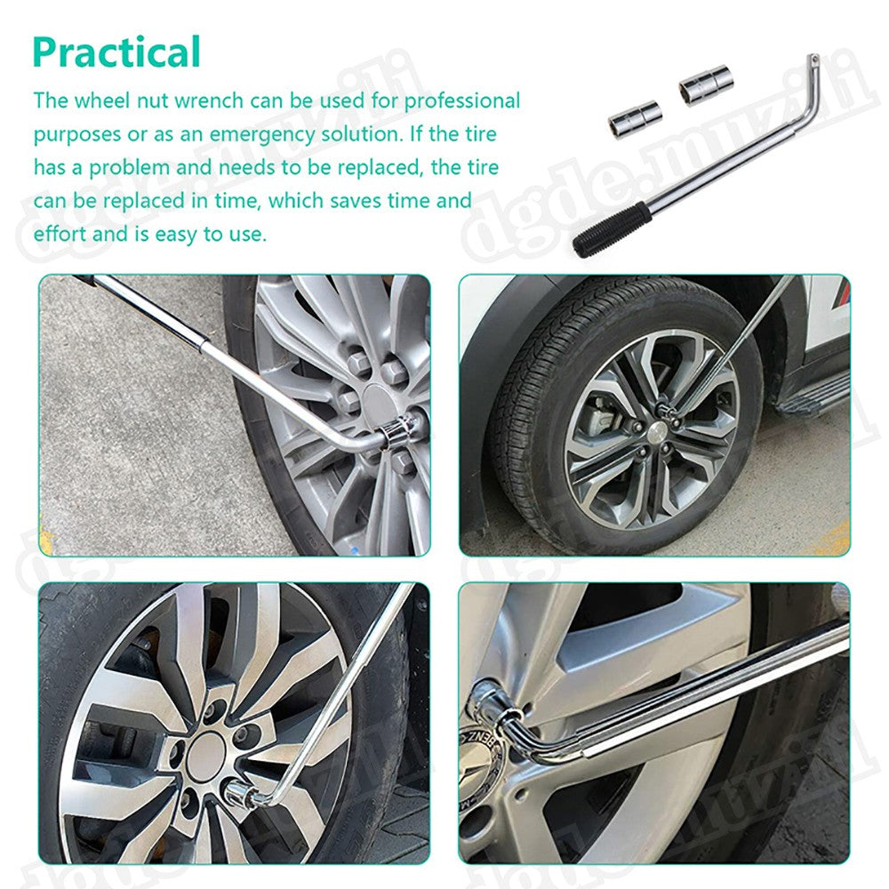 Extendable Wheel Telescopic Car Van Brace Socket Tyre Nut Wrench 17-19-21-23mm