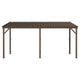 Hardtop Lean-To Gazebo 12x16 ft with Gutters, Connectable Wall-Mounted Steel Pergola, Brown