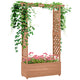 Outsunny Raised Garden Bed with Arch Trellis for Vine Climbing Plants, Hanging Flowers, 70.75" Tall Outdoor Wood Planter Box with Drainage Hole & Fabric Filter for Backyard, Patio, Brown