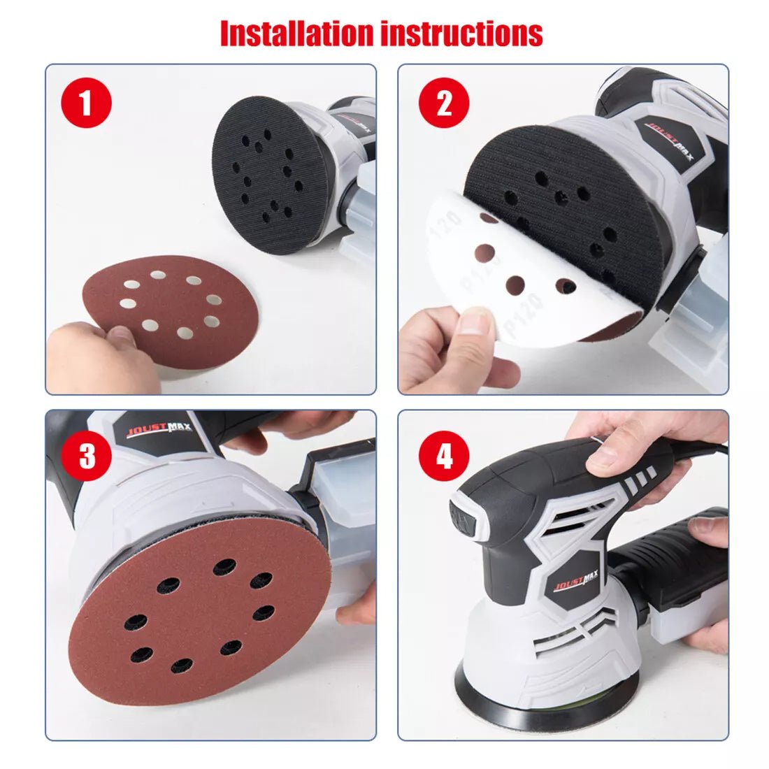 125mm 5" Sanding Discs 8 Hole 40 - 600 Grit Orbital Sander Sheets Sandpaper Pads - HomeDIYer