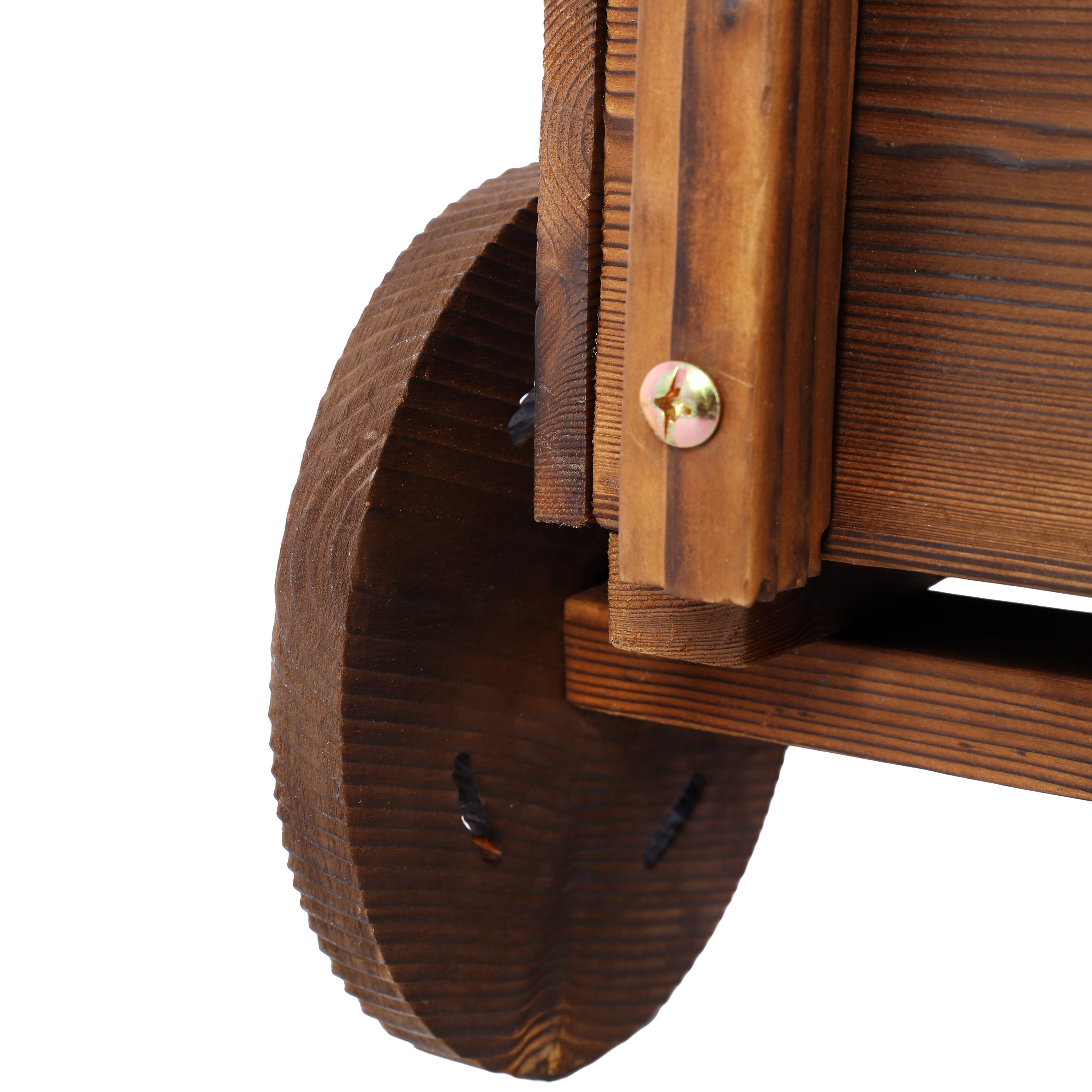 Wooden Wagon Planter Box – Mobile Garden Cart with Wheels & Handle