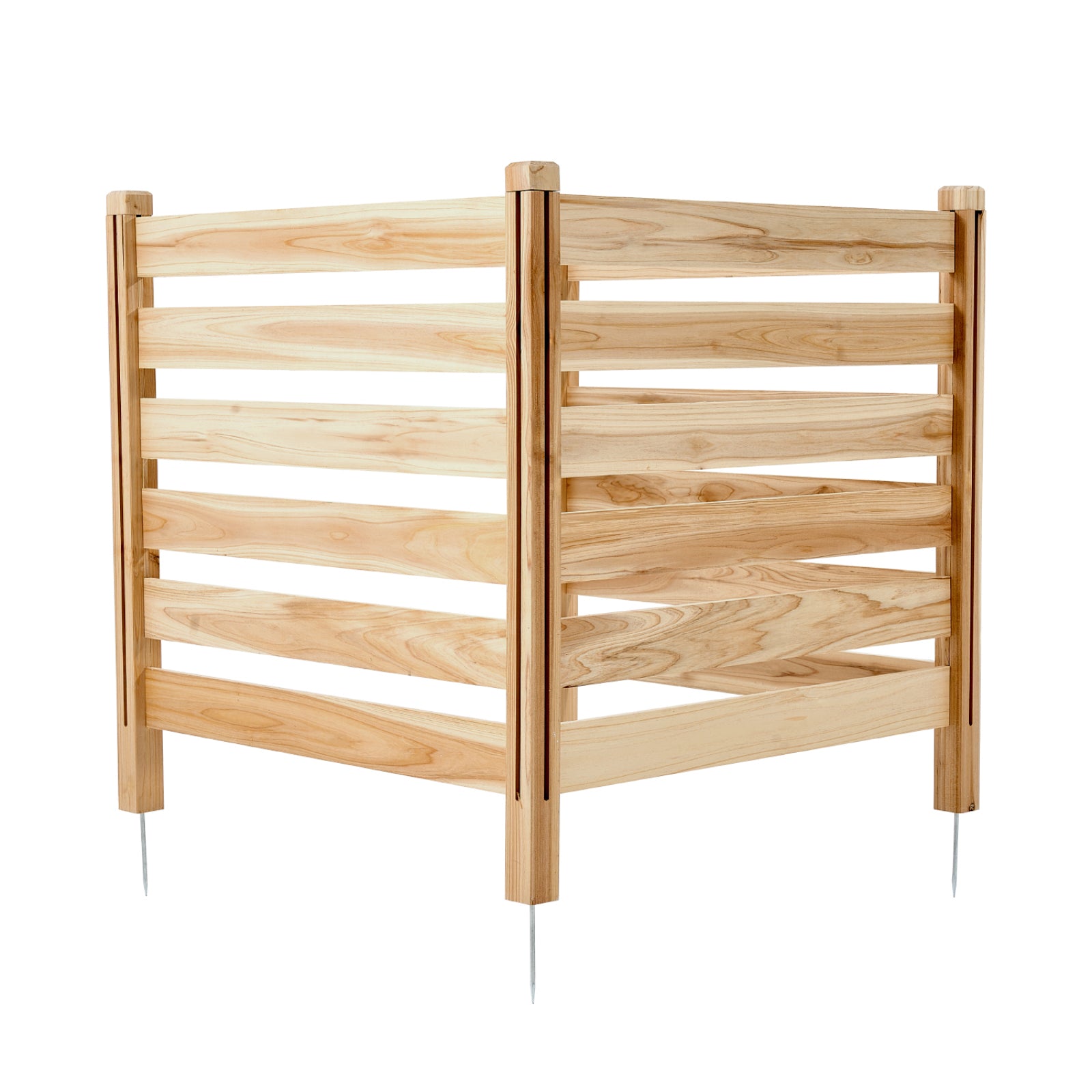 Wood Privacy Fence 3 Panels Slatted Air Conditioner Fence 36" W x 36" L