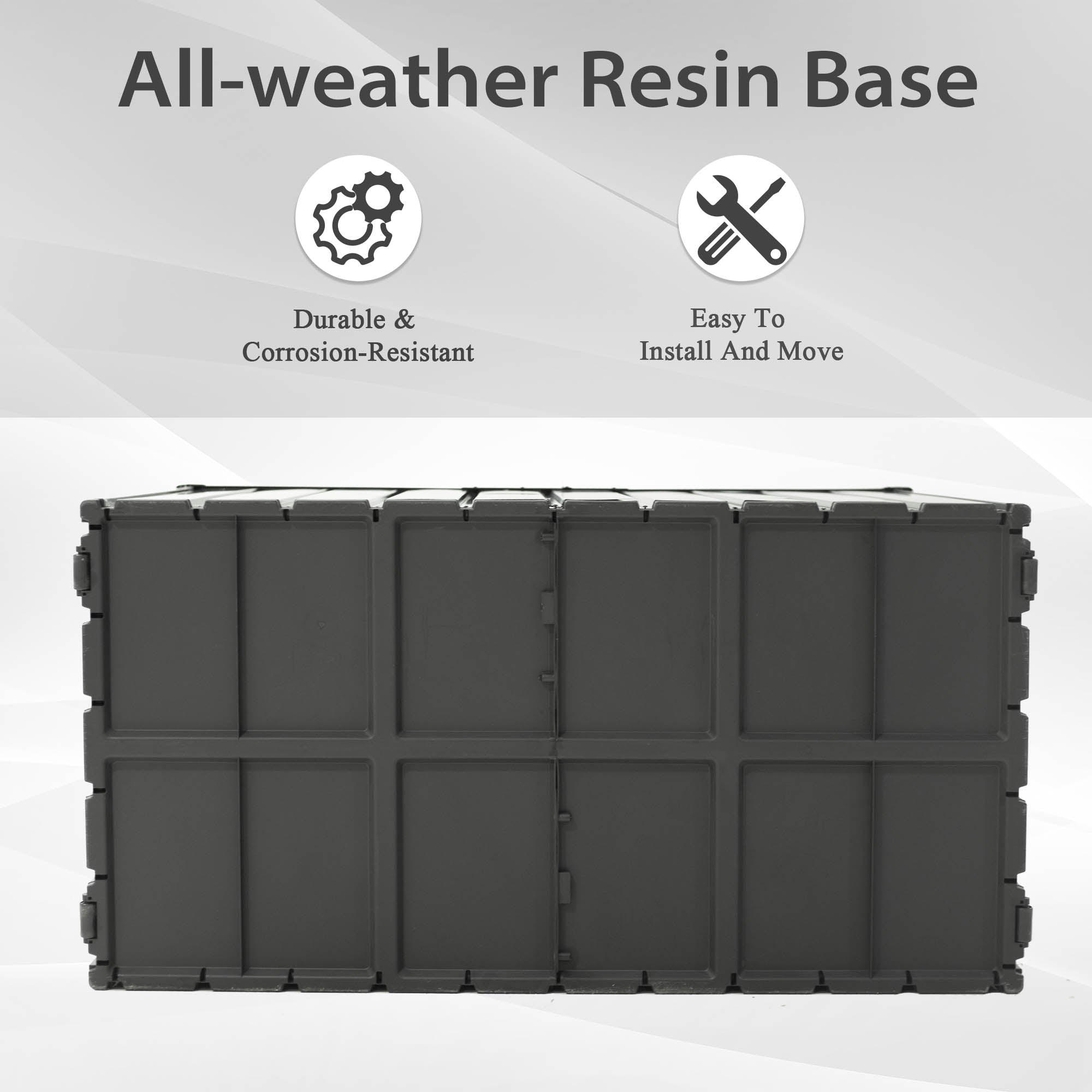100 Gallon Metal Outdoor Deck Box with Built‑in Oxford Fabric Storage Bag – Waterproof Patio Bench, Dark Gray