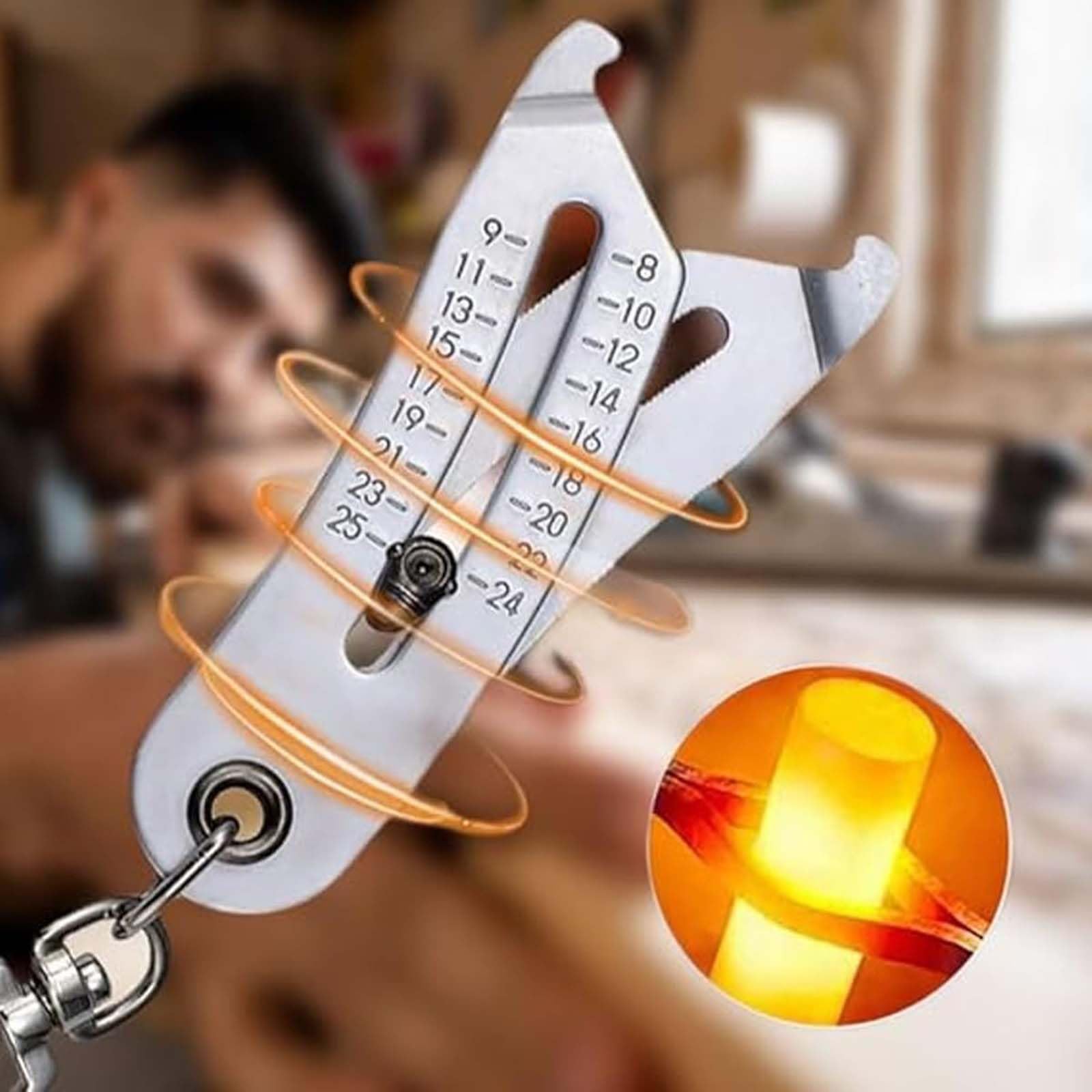 Precision thread bolt size finder checker Keychain, for quick and easy manual measurement - HomeDIYer