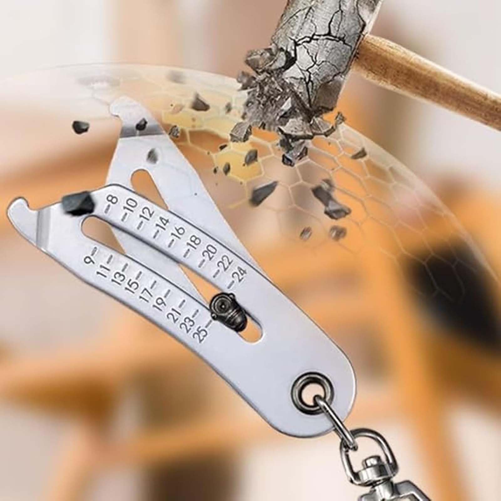 Precision thread bolt size finder checker Keychain, for quick and easy manual measurement - HomeDIYer