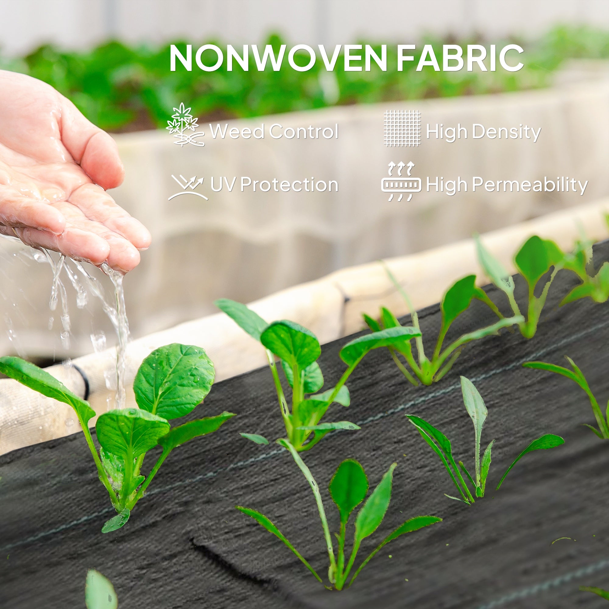 3.9ft x 300ft Heavy‑Duty Woven Weed Barrier Landscape Fabric — 140 GSM PP Ground Cover Black