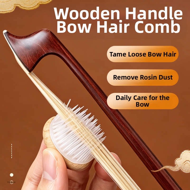 Violin & Erhu Bow Hair Comb – Rosin Removal Brush & Bow Cleaning Tool for String Instruments