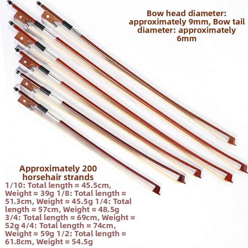Violin Bow Hair Pure Horsehair Replacement 1/2 3/4 4/4 1/4 1/8 1/10