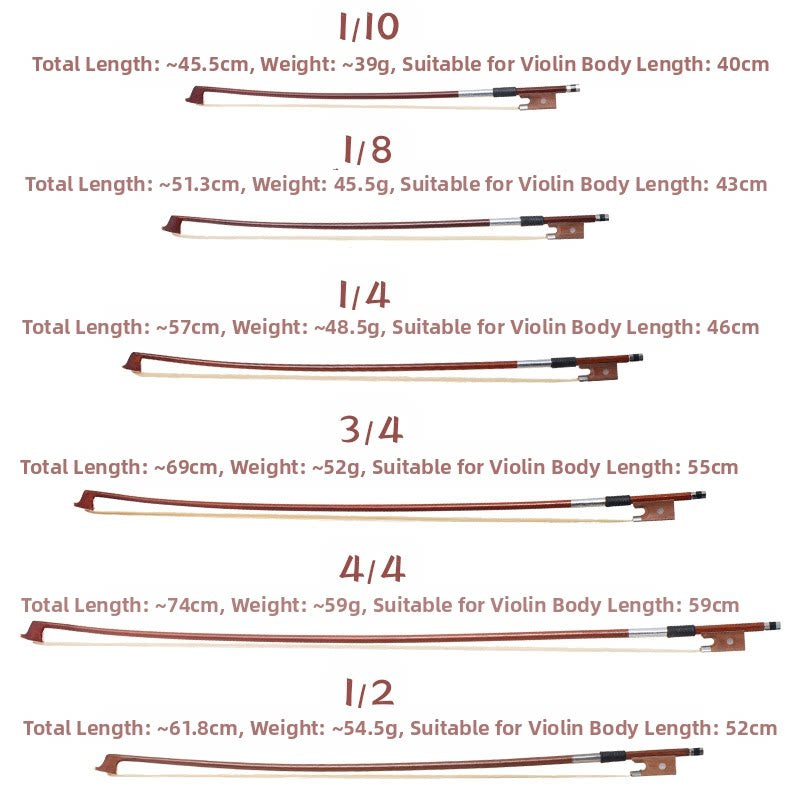 Violin Bow Hair Pure Horsehair Replacement 1/2 3/4 4/4 1/4 1/8 1/10