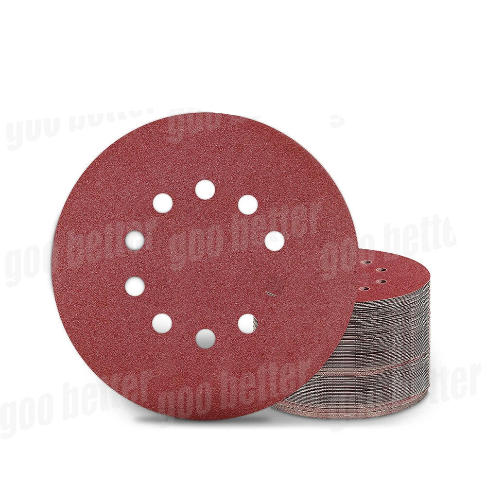 25/50PCS 225mm 9" Sanding Discs 10 Hole Hook and Loop Sandpaper 60-240 Grit