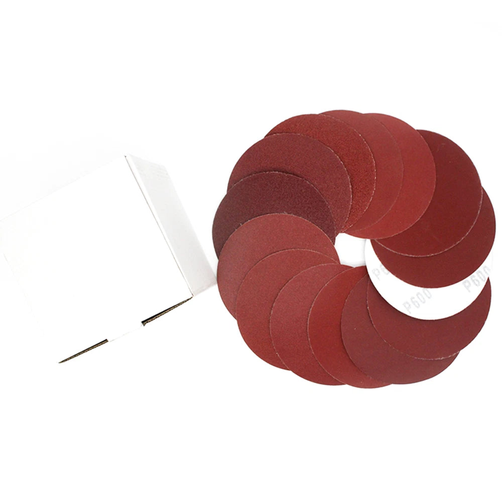 Dry 75/100/125/150 mm Red Abrasive Sanding Disc Hook Loop Sandpaper Grit 40-2000