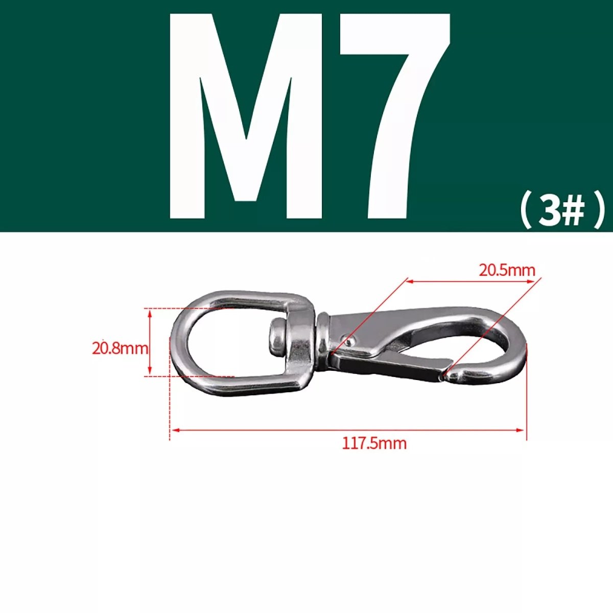 304 Stainless Steel Swivel Eye Snap Hooks M4 M5 M6 M7 - HomeDIYer