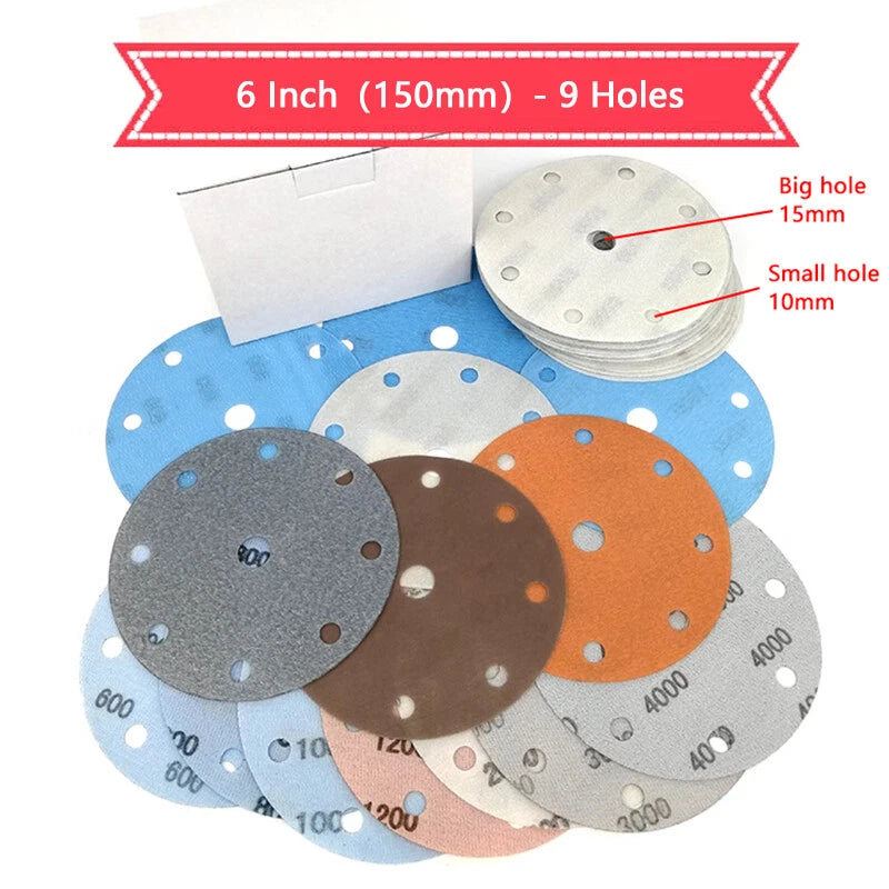 FV Soft Film Sandpaper 125mm/150mm Wet and Dry Sanding Discs 600 - 5000 Grit