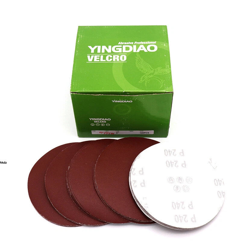 125mm 5"/150mm 6 Inch Sanding Grinding Pads Discs Sandpaper 80-1000# Hook & Loop