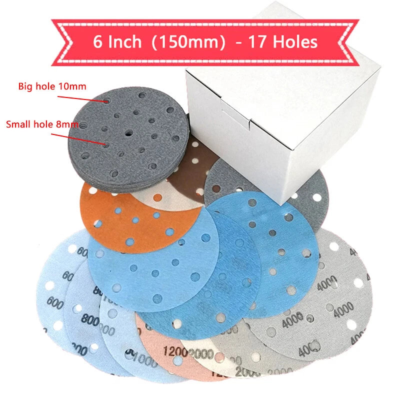 FV Soft Film Sandpaper 125mm/150mm Wet and Dry Sanding Discs 600 - 5000 Grit