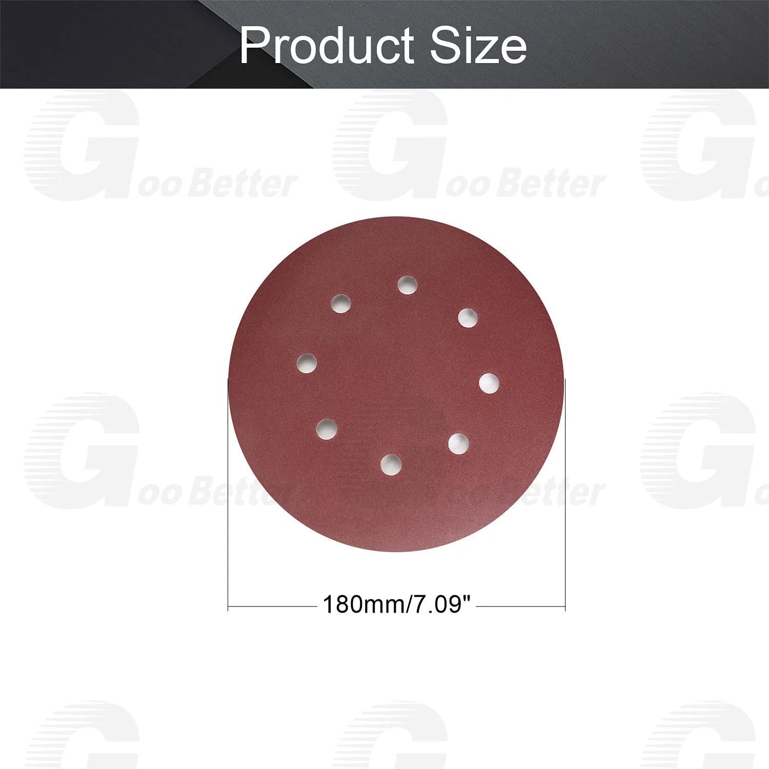 10Pcs 7 Inch 8 Hole Hook & Loop Sanding Disc 40-400 Grit for Flocking Sandpaper
