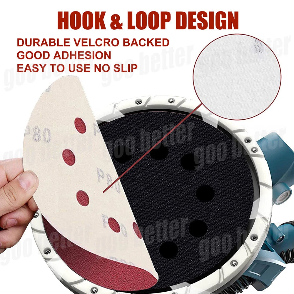 25/50PCS 225mm 9" Sanding Discs 10 Hole Hook and Loop Sandpaper 60-240 Grit