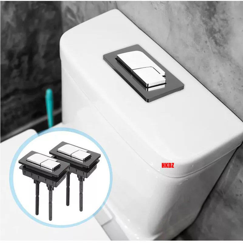 Replacement Bathroom Toilet Push Button Rectangle Dual Flush Buttons Water Tank - HomeDIYer