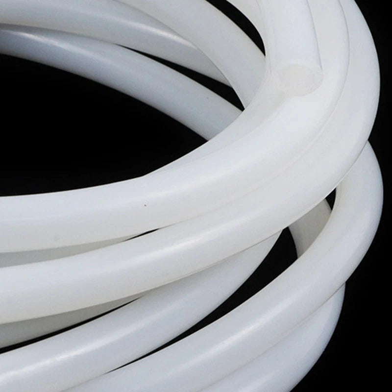 Silicone Tubing — Food Grade Silicone Rubber Hose, White & Clear, 5m Rolls
