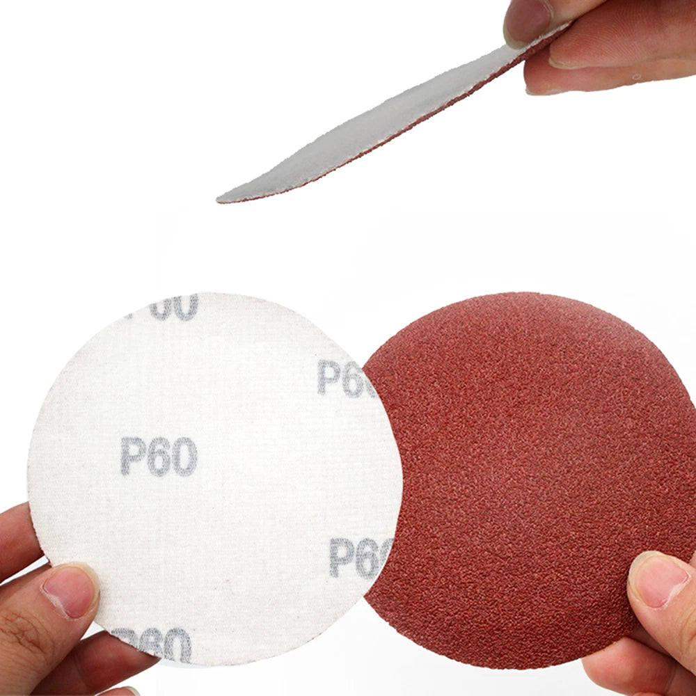 Dry 75/100/125/150 mm Red Abrasive Sanding Disc Hook Loop Sandpaper Grit 40-2000